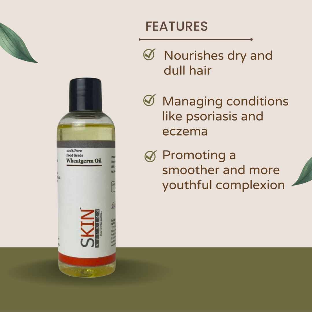 SKIN AFFAIRS ORGANIC COLD PRESSED WHEATGERM OIL (FG), 100 ML FOR HAIRS AND SKIN CARE