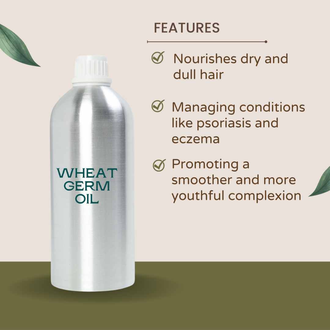 SKIN AFFAIRS ORGANIC COLD PRESSED WHEATGERM OIL FOR HAIR AND SKIN CARE, (1 LTR. )