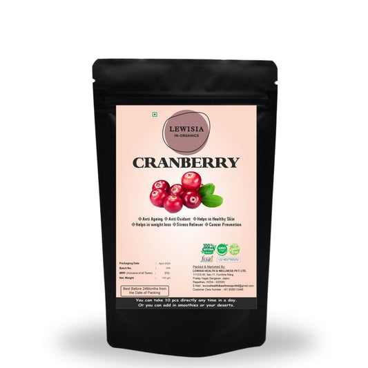 LEWISIA IN ORGANICS WHOLE CRANBERRIES, 150 GM